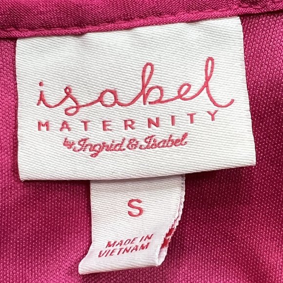Like new! Isabel Maternity Bright Pink Flutter Sleeve Blouse Top Size Sm… - Picture 3 of 10
